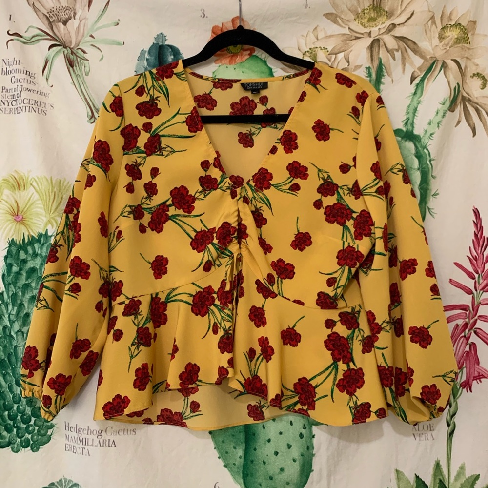 Topshop floral tie top